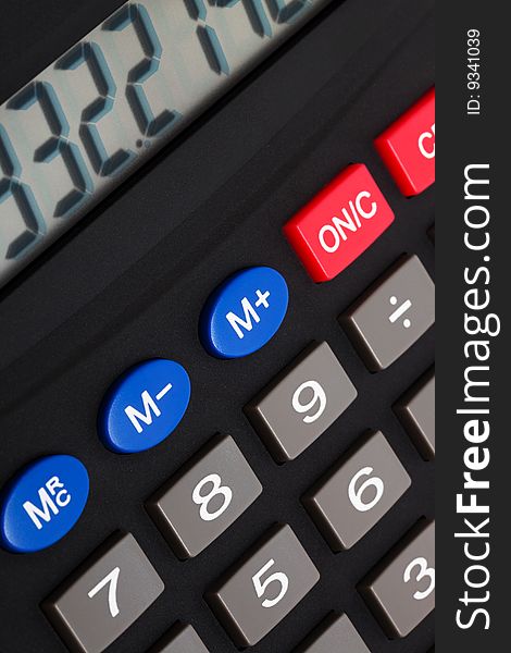 Buttons with the numbers of modern calculator