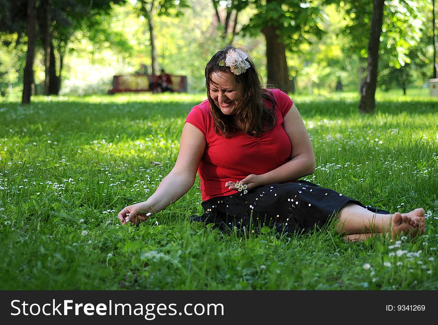Bohemia woman in a public park. Bohemia woman in a public park