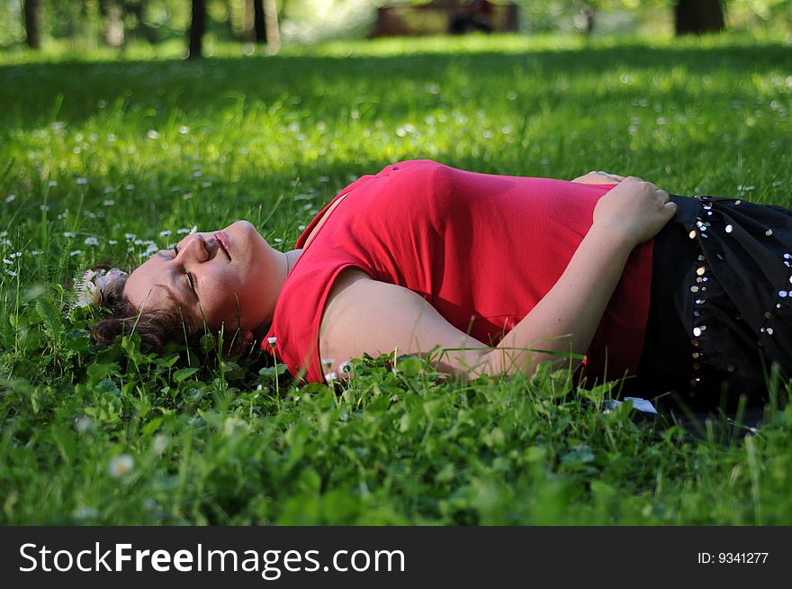 Bohemia Woman In A Park