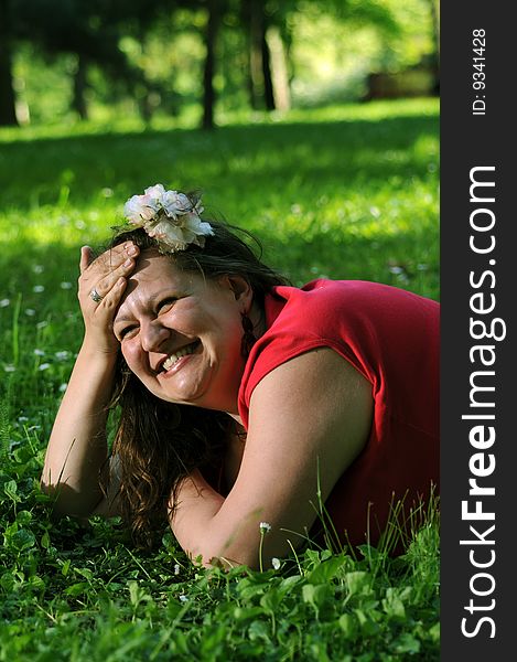 Bohemia woman in a public park. Bohemia woman in a public park