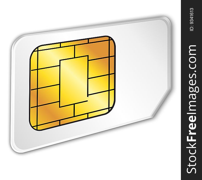Vector SIM card in white background