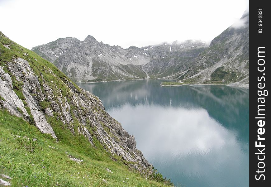 View of luenersee at 1979m above sea level. austria. View of luenersee at 1979m above sea level. austria