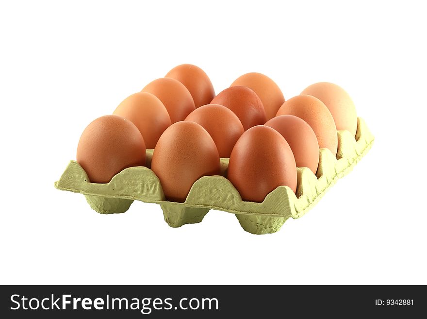 White eggs in a box. Food concept work.