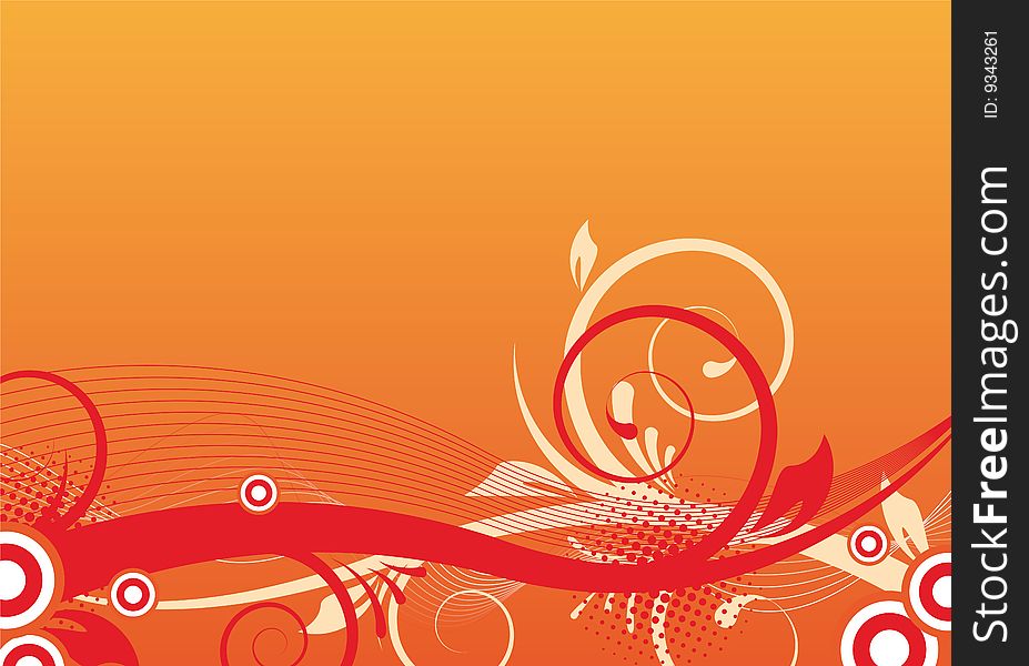 Orange/red floral background design