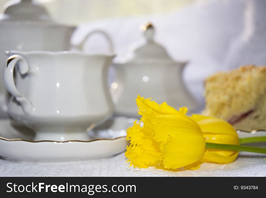 Breakfast With Cake And Tea