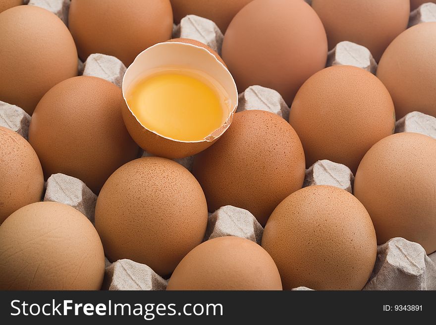 Raw Brown Eggs In An Egg Carton