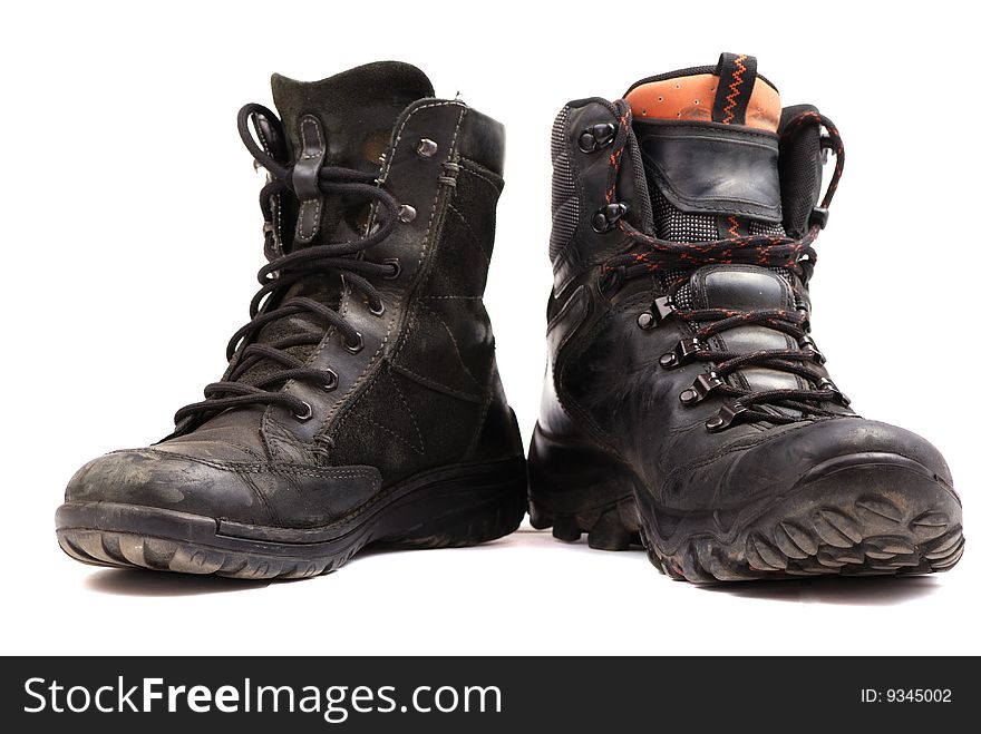 Rough leather footwear for work and productive leisure. Protection of feet in difficult conditions.