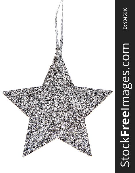 Silvery star isolated on a white background