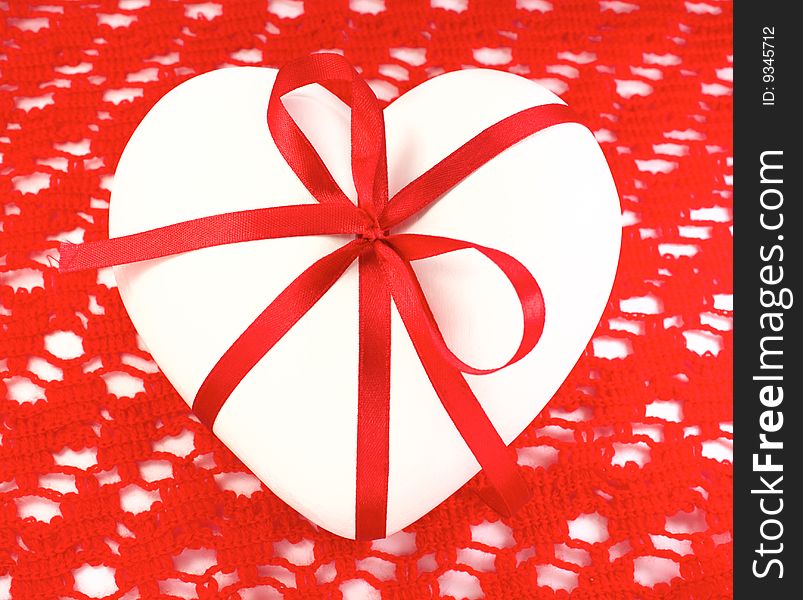 Heart with red tape. valentine's day