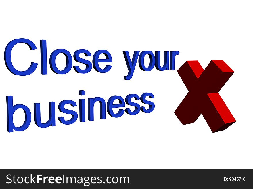 Close your business cross red