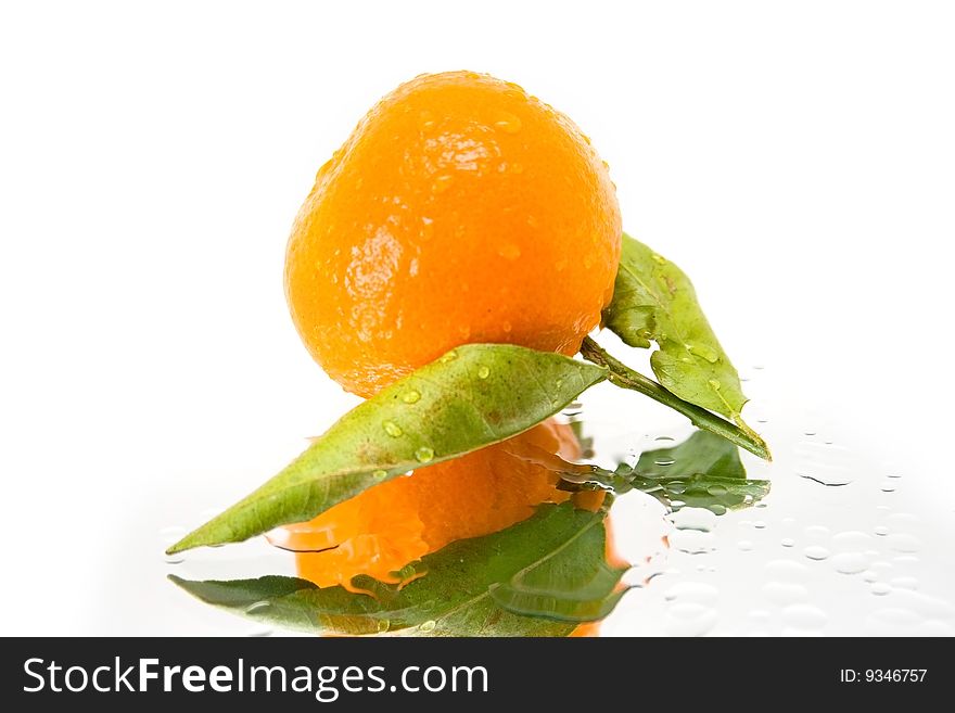 Fresh mandarin  isolated on a white background