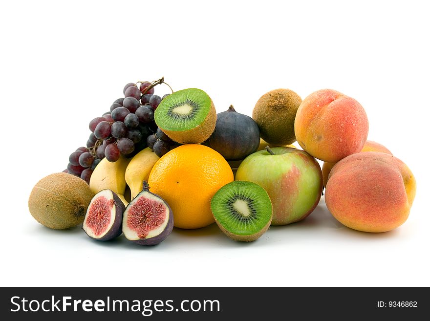 Fresh fruits  isolated on a white background