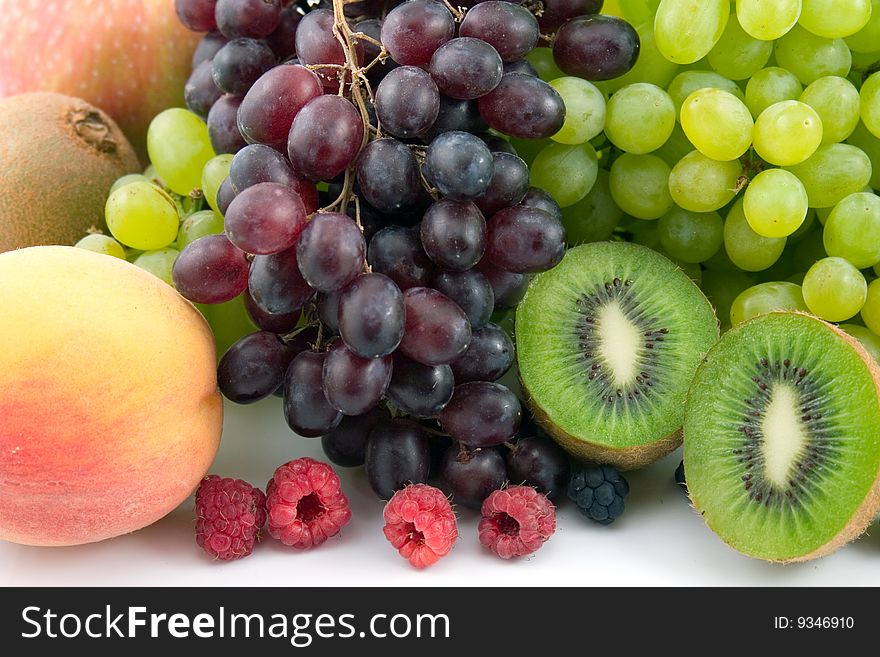 Fresh fruits  isolated on a white background