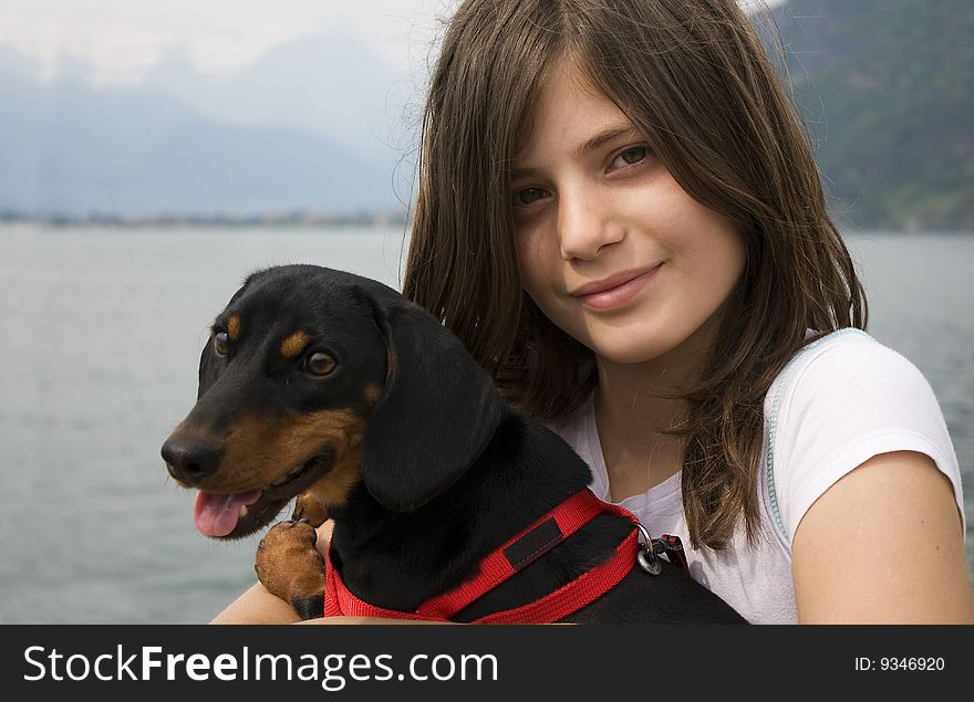 Girl With Dog