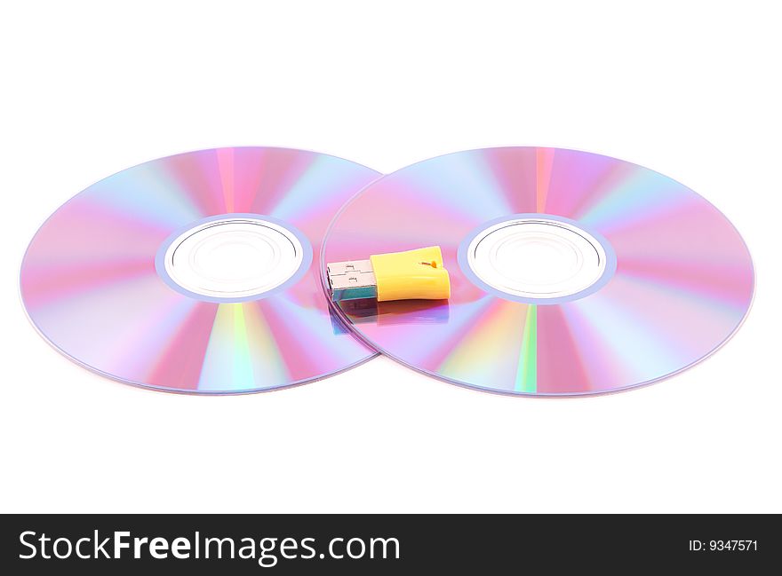 Compact disc on a white background