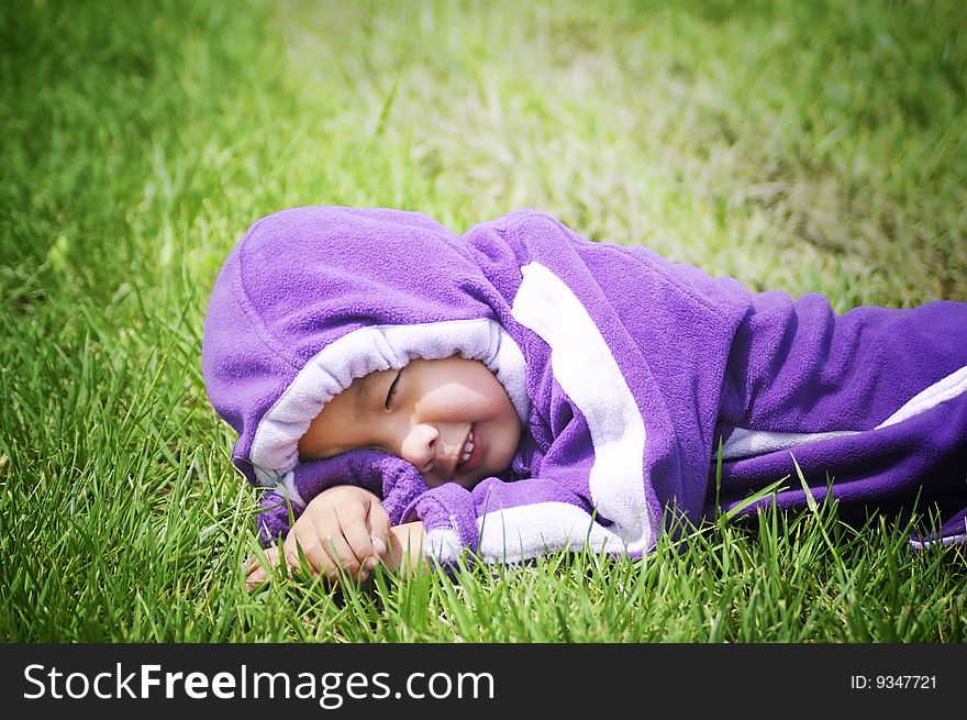 Boy day dreaming in summer