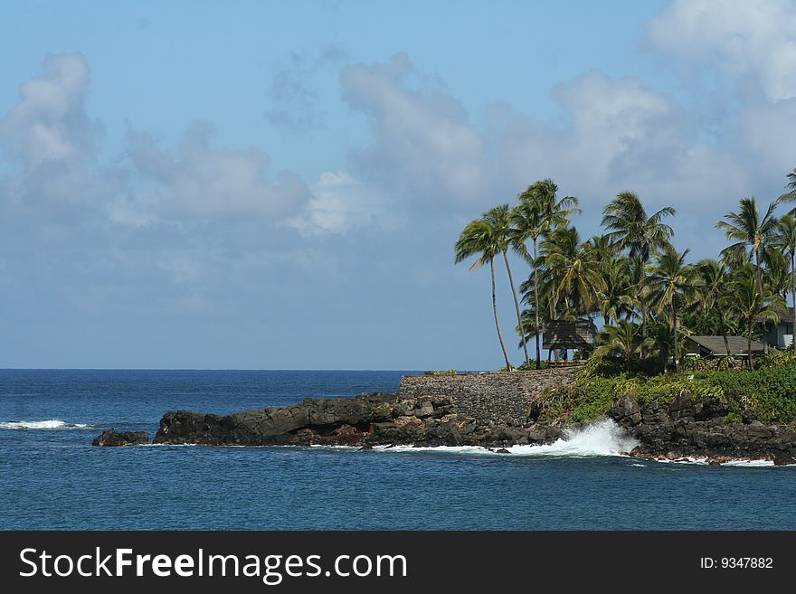 Waves crashing into the rock in Hawaii in the USA. on the Island of Maui. Waves crashing into the rock in Hawaii in the USA. on the Island of Maui.