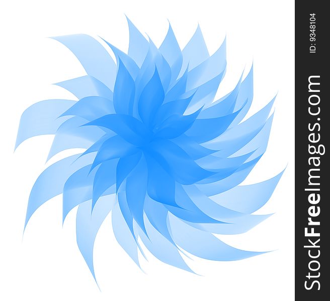 Digital painting - gentle blue flower with semiopaque twisted petals; isolated on white. Digital painting - gentle blue flower with semiopaque twisted petals; isolated on white.