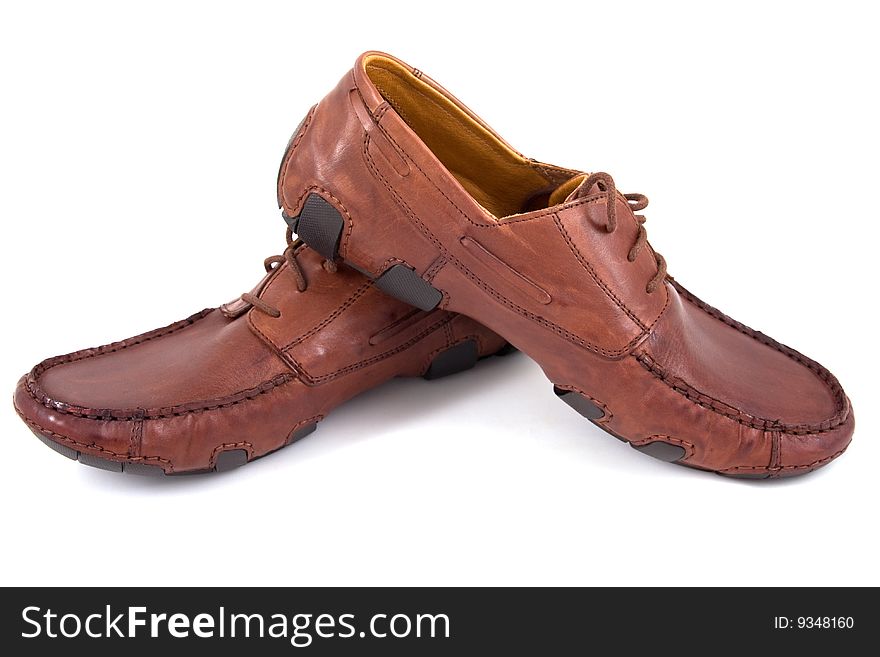 Brown shoes isolated on a  white