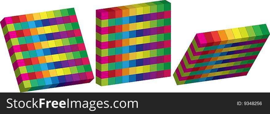 The vector illustration contains the image of cubes