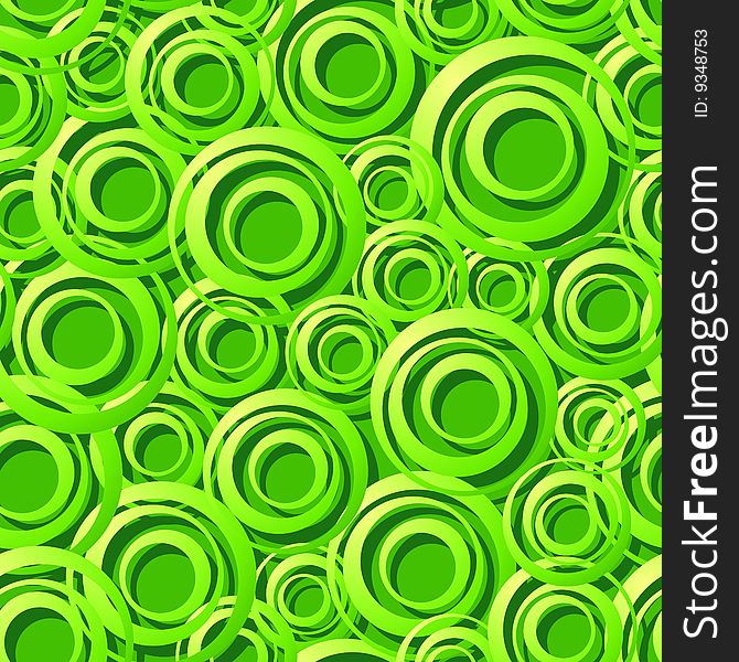 Vector illustration of Seamless Green Ring Pattern