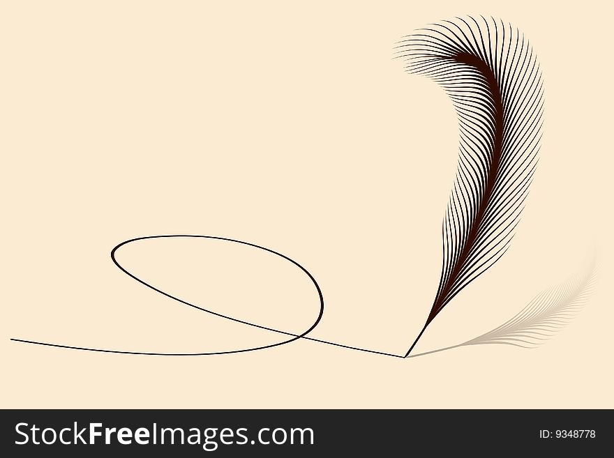 Vector illustration of a feather