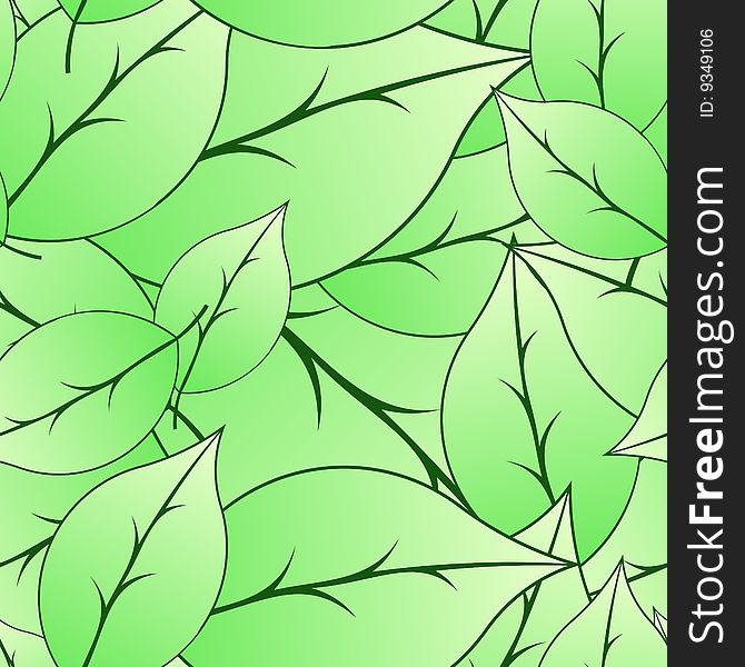 Vector illustration of seamless leaf pattern