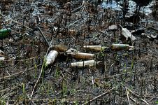 Ecology. Pollution Of Nature By Human. A Lot Of Household Waste In Water Stock Photos Ecology. Pollution Of Nature By Human. A Lot Of Household Waste In Water Stock Photos