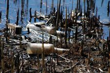 Ecology. Pollution Of Nature By Human. A Lot Of Household Waste In Water Royalty Free Stock Images Ecology. Pollution Of Nature By Human. A Lot Of Household Waste In Water Royalty Free Stock Images