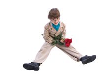 The Boy With Roses Stock Photos