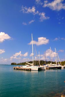 Yachts Docked At A Tropical Harbor Stock Images Yachts Docked At A Tropical Harbor Stock Images