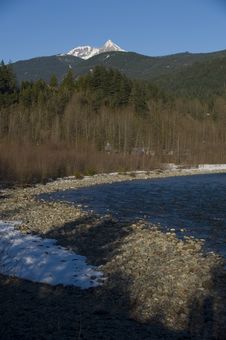 Mamquam River With Garibaldi Mountain Stock Photography