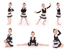 Girl In Black Dress Posing In Studio Seven Poses Royalty Free Stock Photography Girl In Black Dress Posing In Studio Seven Poses Royalty Free Stock Photography