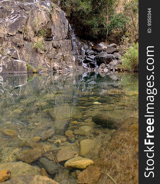 Mountain pool and waterfall in South Africa