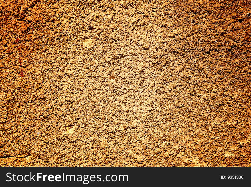 Brown Cement Wall  As A Background.