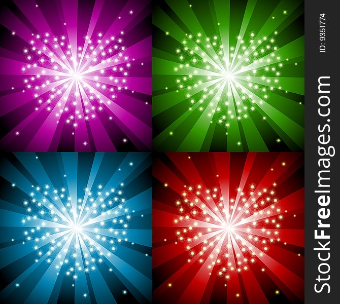 Sparkling background with heart in four colors. To see similar, please VISIT MY GALLERY