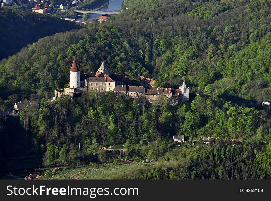 Castle house in czech republic air photo. Castle house in czech republic air photo