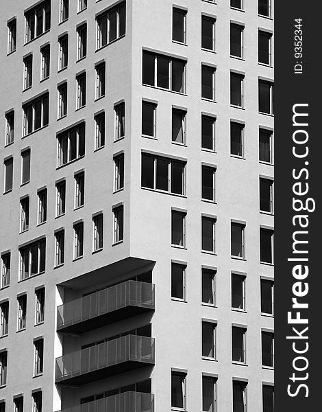 Modern apartment house, black and white photography. Modern apartment house, black and white photography