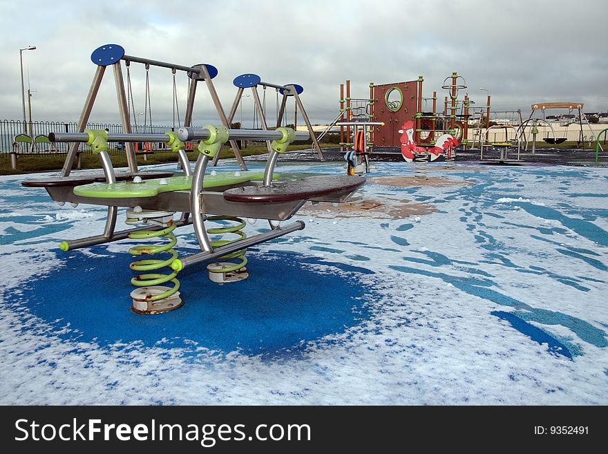 Playground at the seaside resort of ballybunion ireland in winter. Playground at the seaside resort of ballybunion ireland in winter