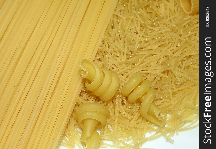 Various pasta for background food