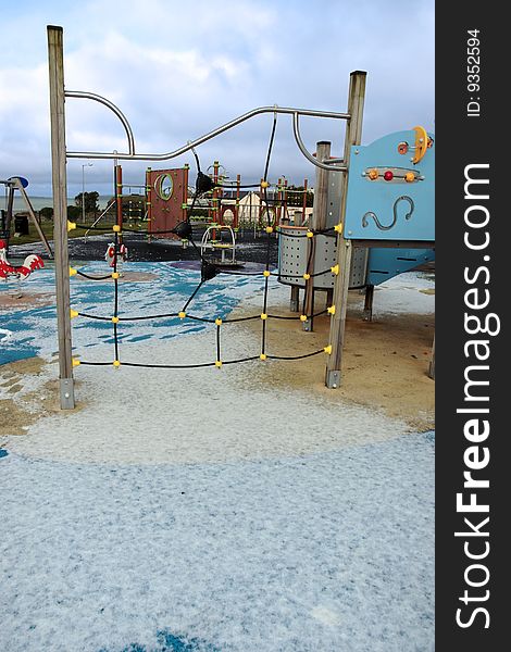 Playground at the seaside resort of ballybunion ireland in winter. Playground at the seaside resort of ballybunion ireland in winter