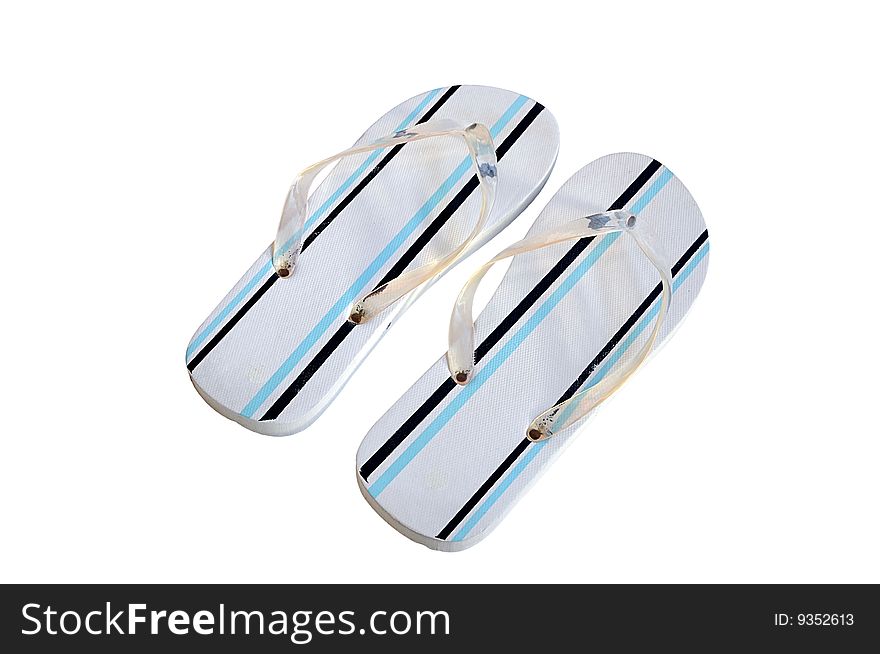 Beach slippers isolated over white with clipping path. Beach slippers isolated over white with clipping path.