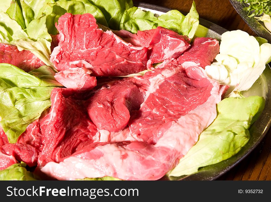 A plate of meat to be shown to public