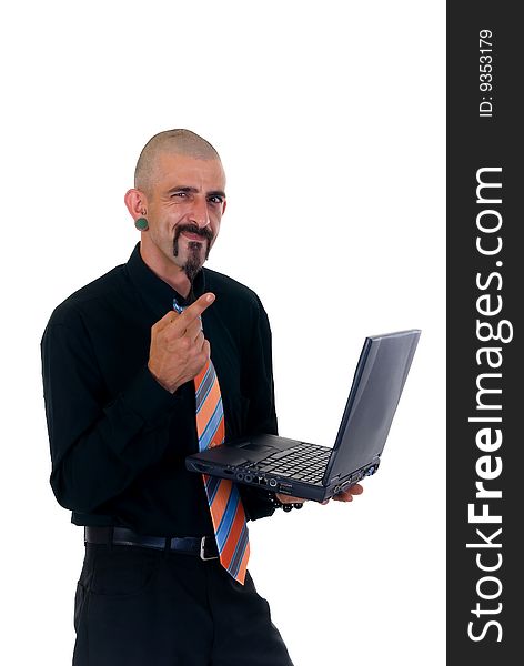 Alternative businessman formal dressed, studio shot