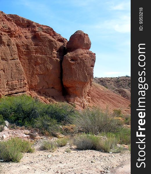 A strange desert rock in the Nevada desert