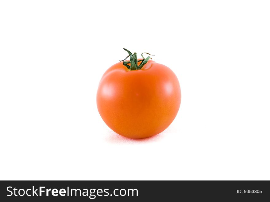 Tomato on a white bakcground.