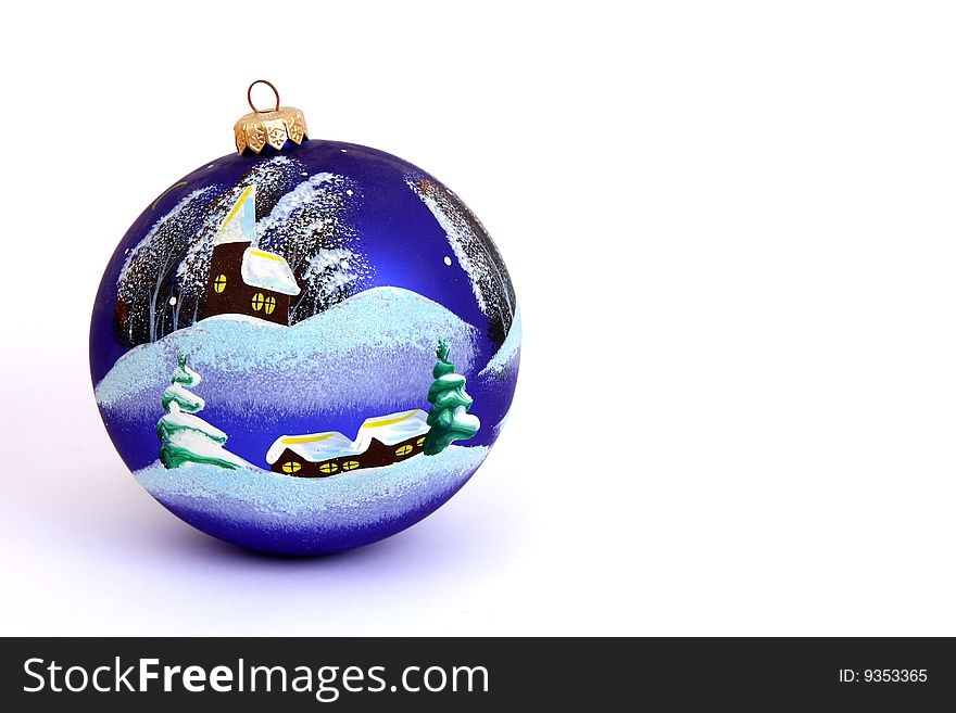 Large christmas colourful ball with a nice painting. Large christmas colourful ball with a nice painting