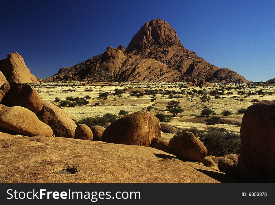 Spitzkoppe mountain and his lunar landscape. Spitzkoppe mountain and his lunar landscape