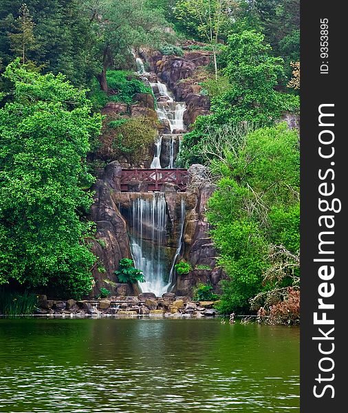 Waterfall in Golden Park, San Francisco