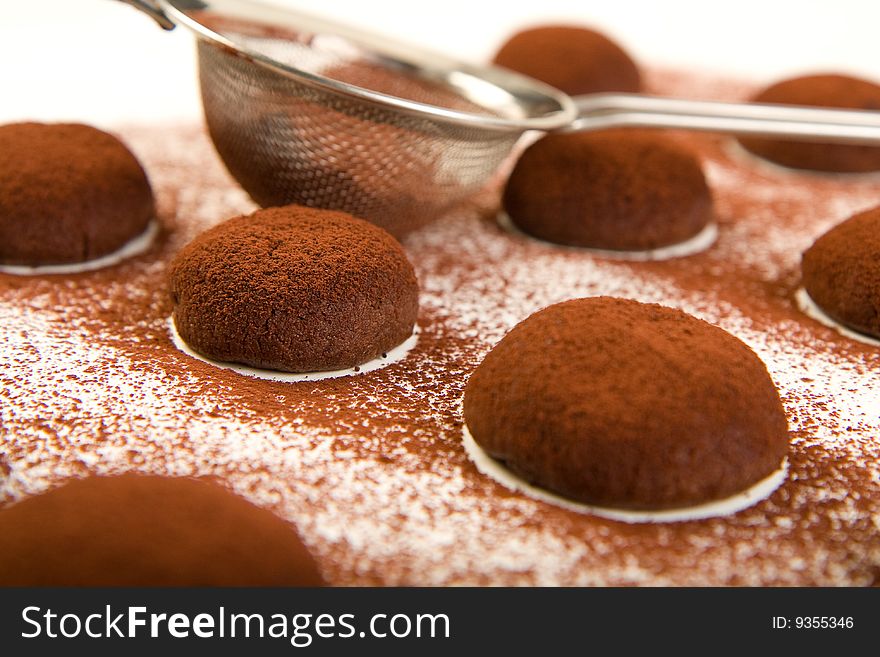 Rich chocolate cookies dusted with cocoa. Rich chocolate cookies dusted with cocoa